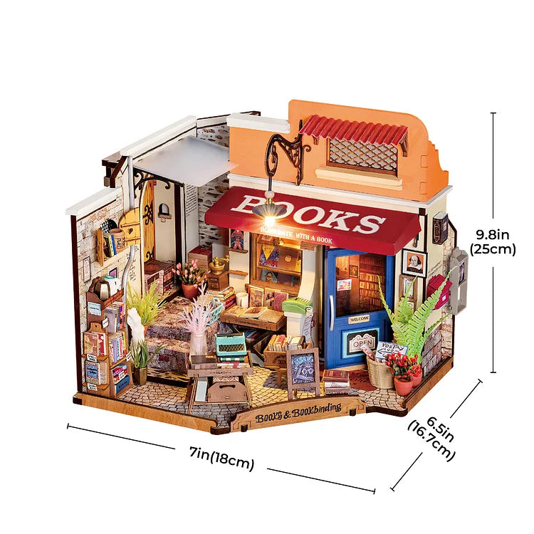 Corner Bookstore DIY Miniature House DG164