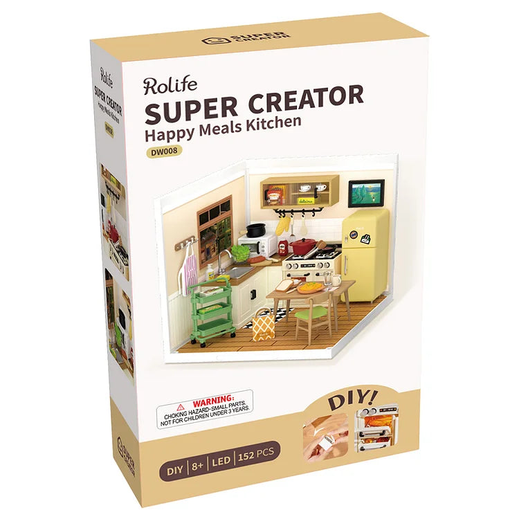 Super Creator Happy Meals Kitchen DIY Plastic Miniature House DW008