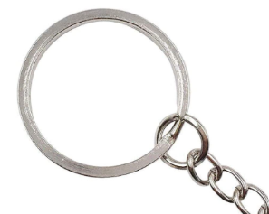 Llavero argolla con cadena plateado #2 (3cm)
