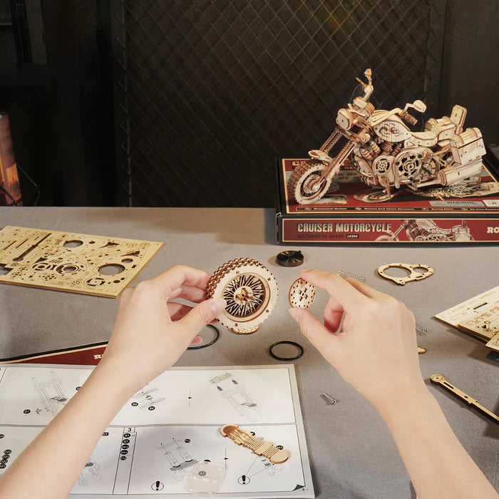 Cruiser Motorcycle Mechanical Gears 3D Wooden Puzzle LK504