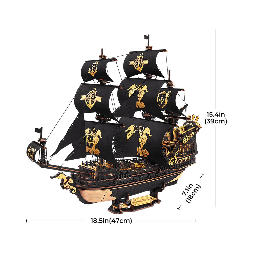 The Seahorse Barque 3D Wooden Puzzle MCB02