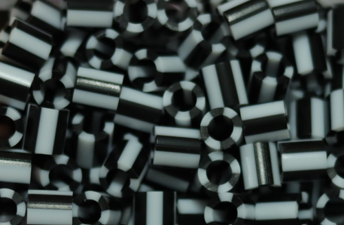 1,000 Midi Beads 5mm - Matizado Negro con Blanco #SD1