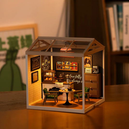 Super Creator Cafe DIY Plastic Miniature House DW001