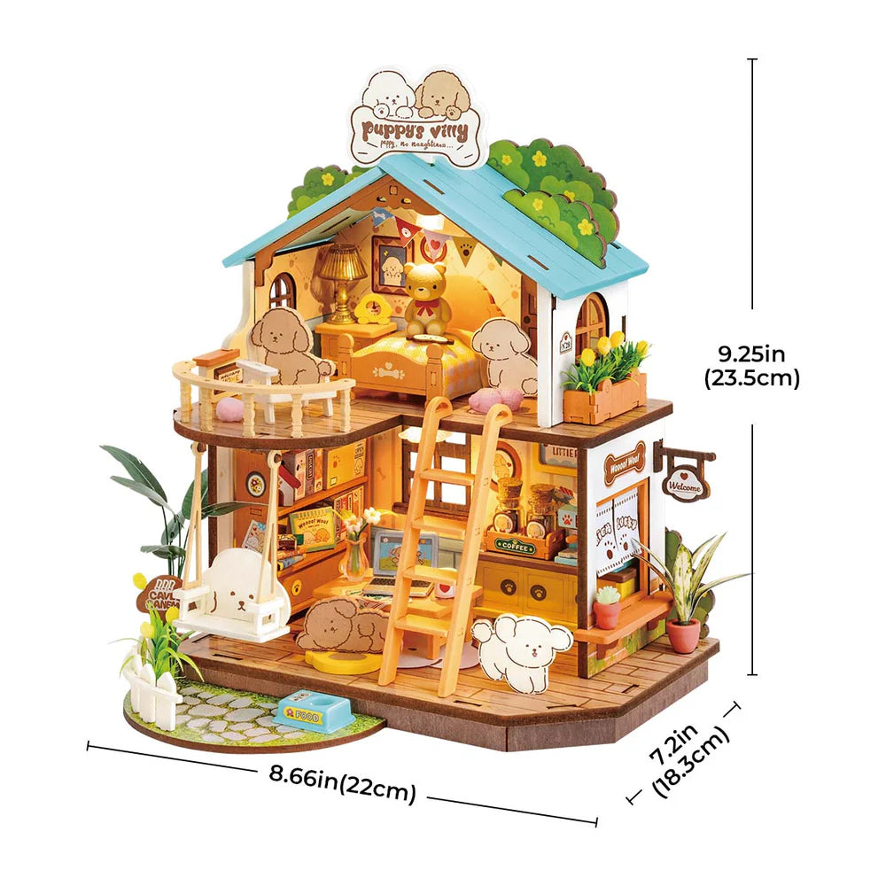 Puppy Cozy Villa DIY Miniature House DG169