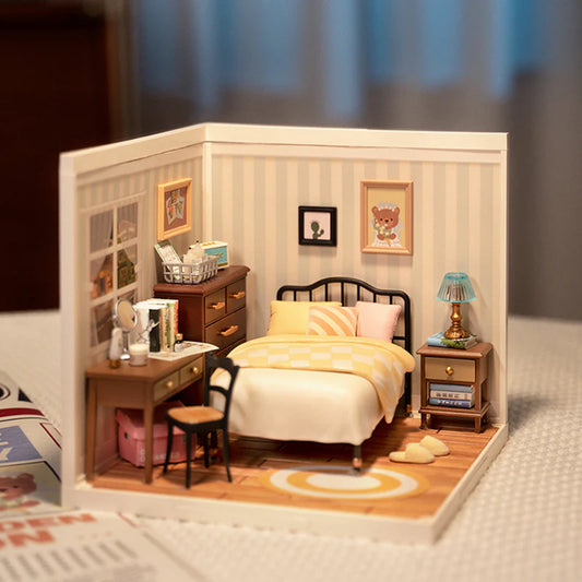 Super Creator Sweet Dream Bedroom DIY Plastic Miniature House Kit DW009