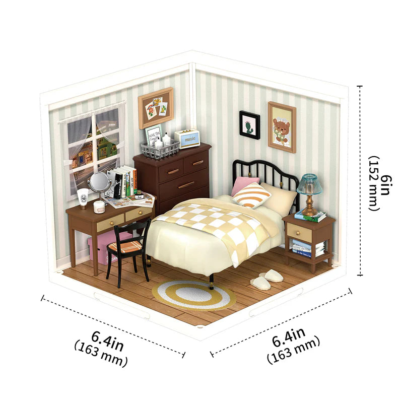 Super Creator Sweet Dream Bedroom DIY Plastic Miniature House Kit DW009