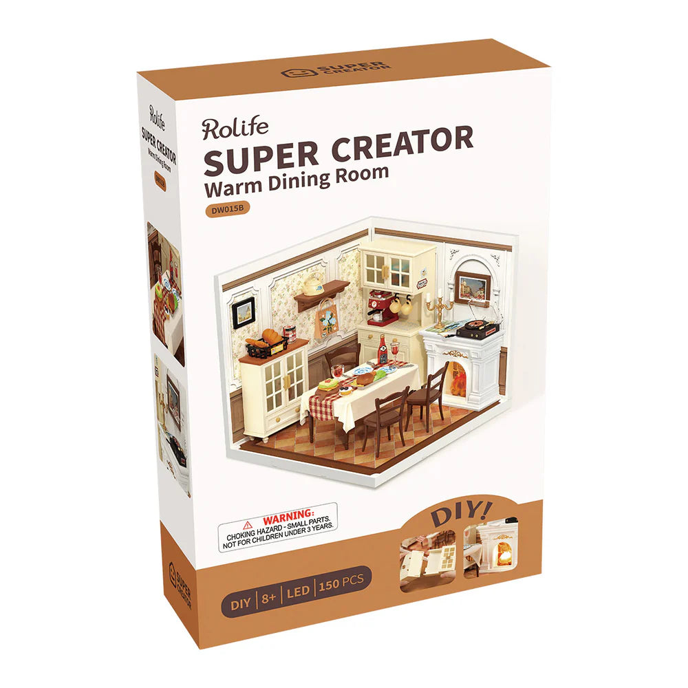 Warm Dining Room DIY Plastic Miniature House DW015B