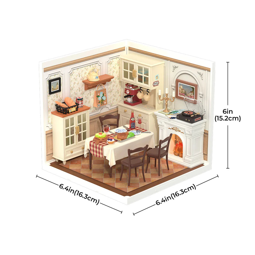 Warm Dining Room DIY Plastic Miniature House DW015B